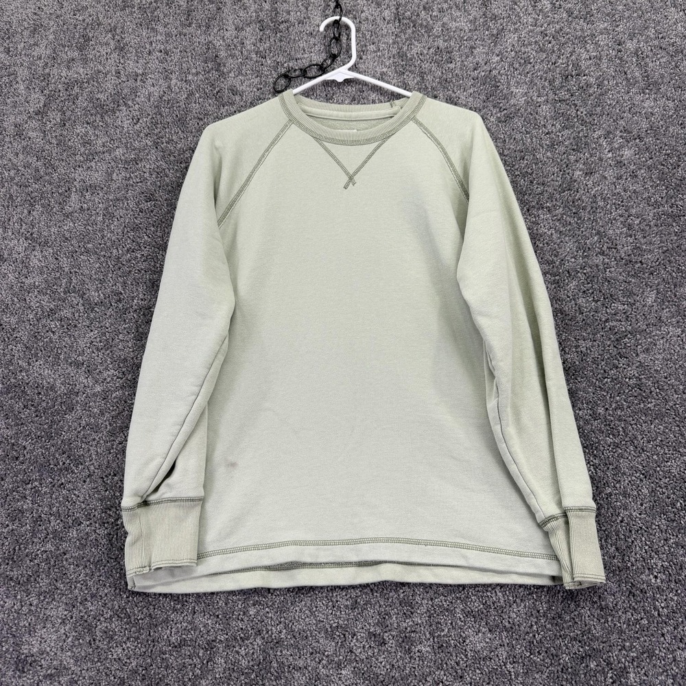Hollister Sweatshirt Mens Small Green Pullover Oversized Crewneck Logo Patch